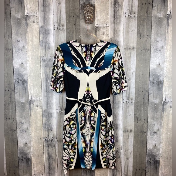 Peter Pilotto Graphic Design Paisley Cottagecore Sheath Dress Size 6. - Picture 2 of 13